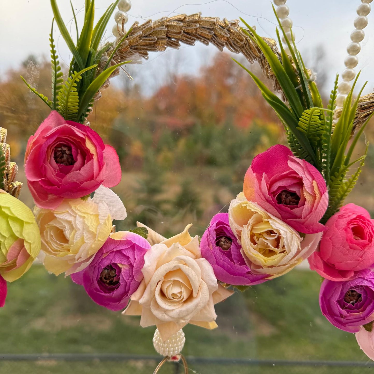 Rose Pearl Cage Hanging | 26 Inches | Random Colors