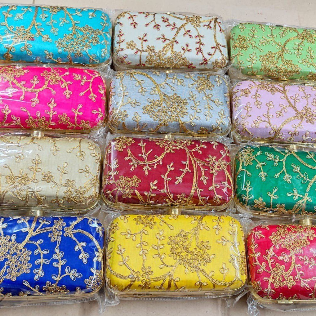 Embroidered Silk Clutch Bag