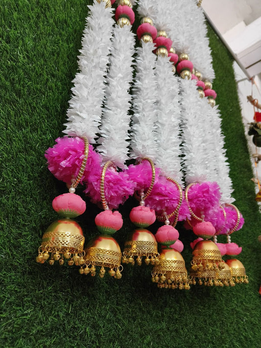 Jasmine Rose Garland with Small Golden Dome  – 3 Feet