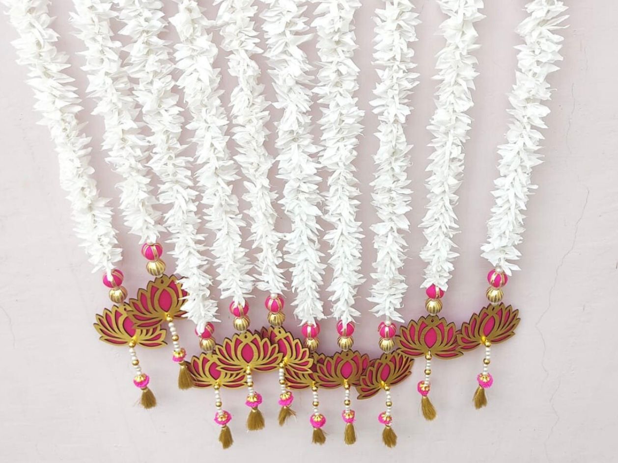 Jasmine Lotus Hanging Garland – 3 Ft Each