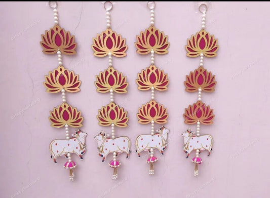 Lotus Pichwai Cow Hanging Garland – Set of 2 | 1.5 Ft Each