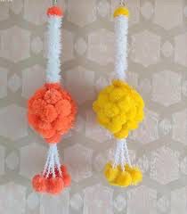 Jasmine Garland with Big Marigold Ball and Tuberose Hanging – 3 Feet