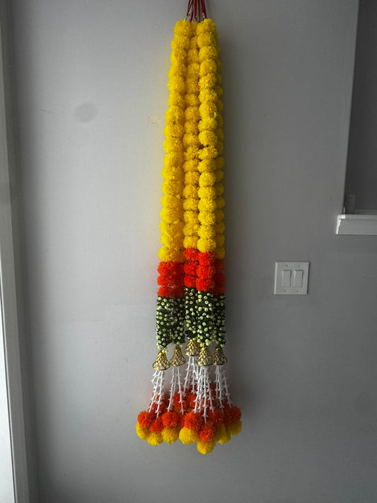 Marigold Mogra Garlands with Bell Tuberose Hanging – 5.5 Feet