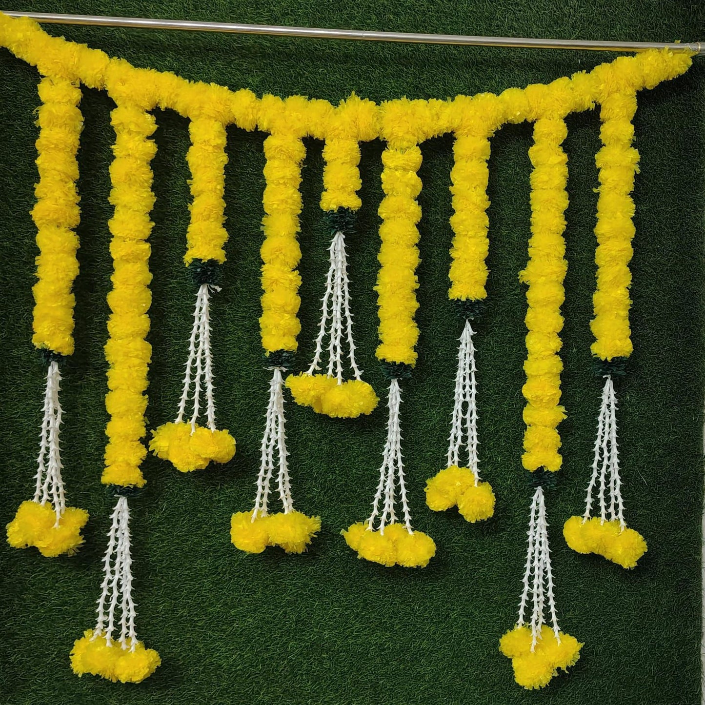 Marigold & Tuberose Hanging Backdrop - 4 Feet