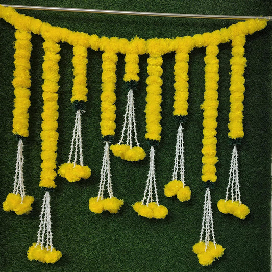 Marigold & Tuberose Hanging Backdrop - 4 Feet