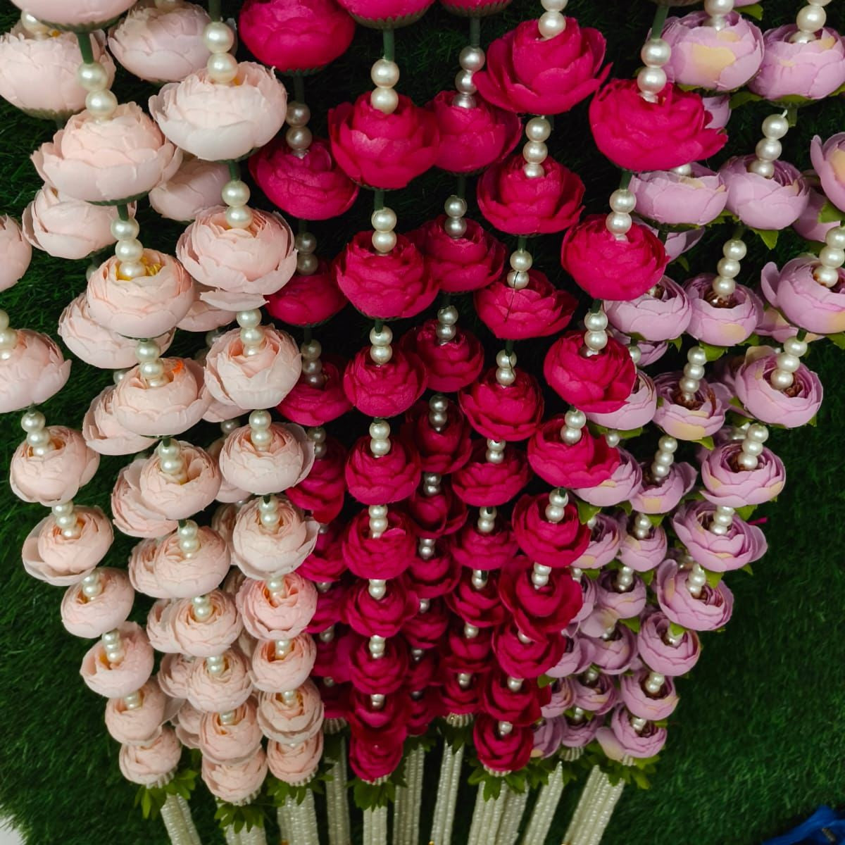Peony Artificial Flower Garlands with Pearl Tassel | 4 Colors