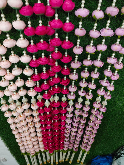 Peony Artificial Flower Garlands with Pearl Tassel | 4 Colors