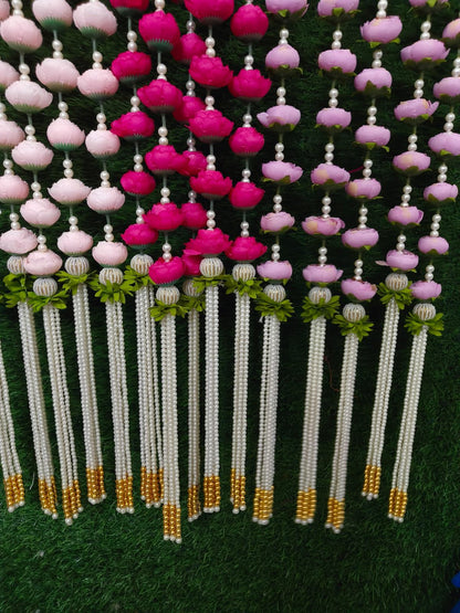 Peony Artificial Flower Garlands with Pearl Tassel | 4 Colors