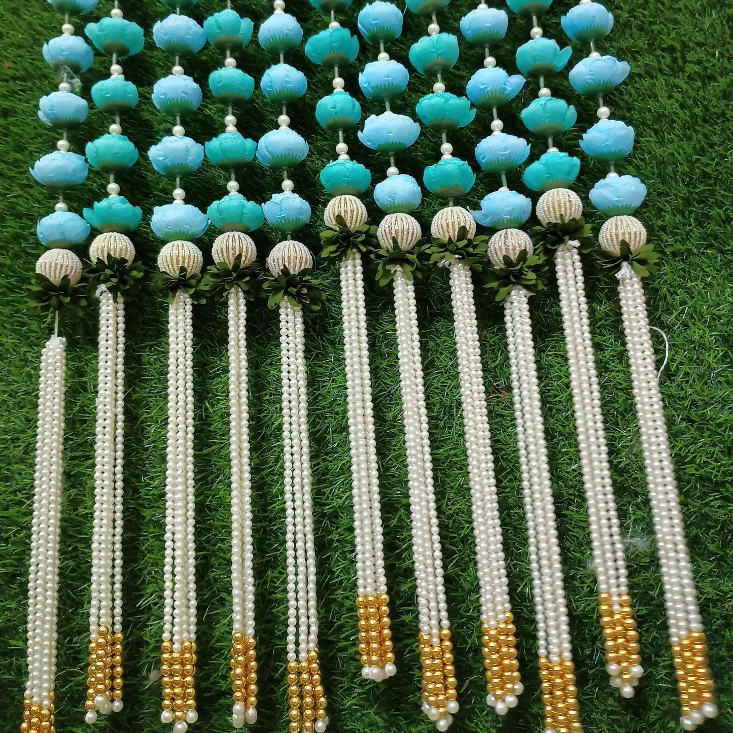 Peony Artificial Flower Garlands with Pearl Tassel | 4 Colors