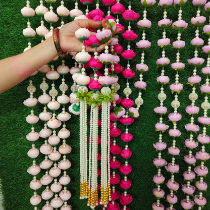 Peony Artificial Flower Garlands with Pearl Tassel | 4 Colors