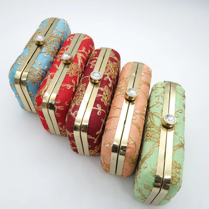 Embroidered Silk Clutch Bag