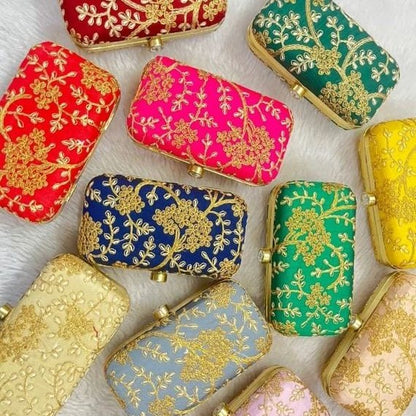 Embroidered Silk Clutch Bag