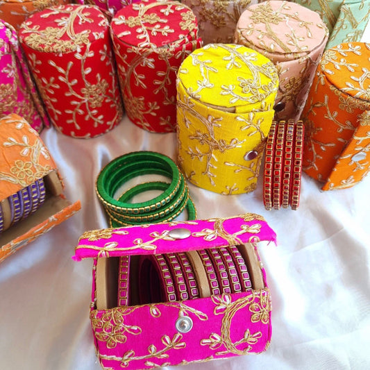 Embroidered Silk Bangle Box | 2 Sizes