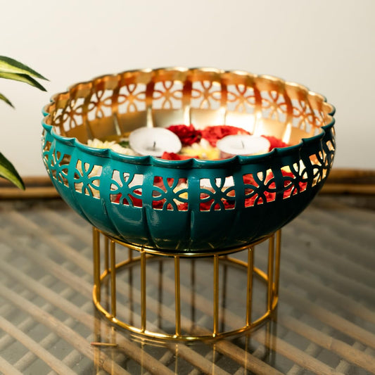 Colorful Urli Bowl with Stand | 3 Colors | 10 Inch