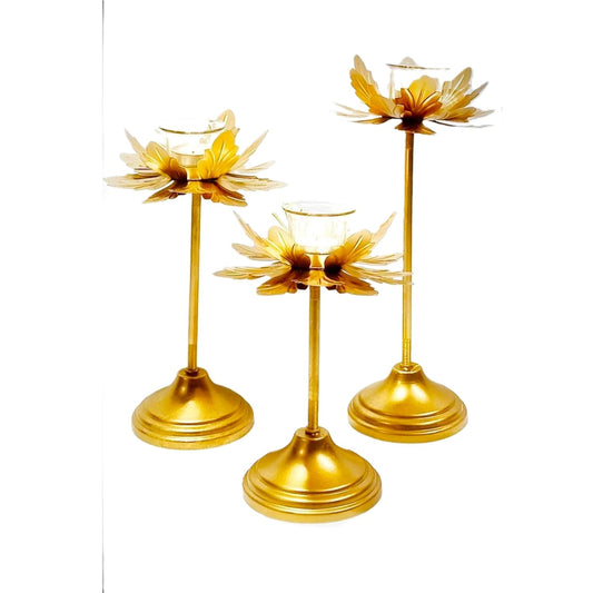 Lotus Centerpiece T Light Holders | Set of 3