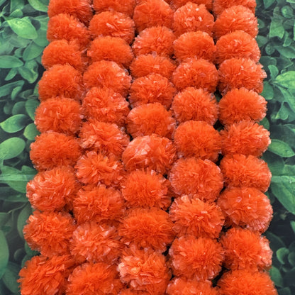 Artificial Marigold Flowers Garland String (30 Flowers / 4.5-5 feet)
