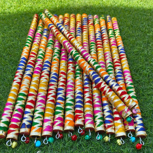 Decorative Wooden Dandiya Sticks - Multilace - Pair